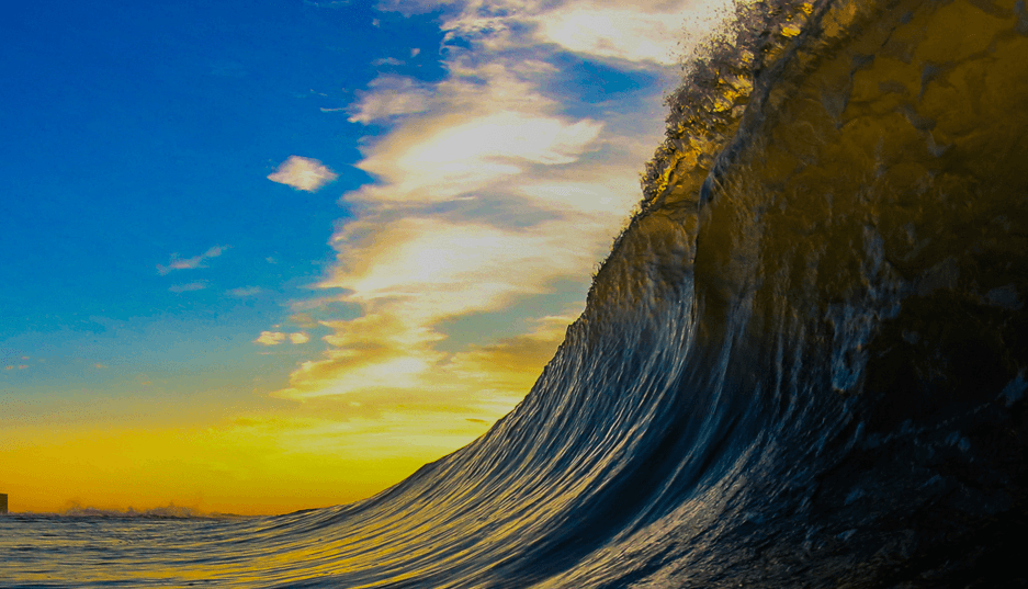 Chris Frick sunrise wave shot