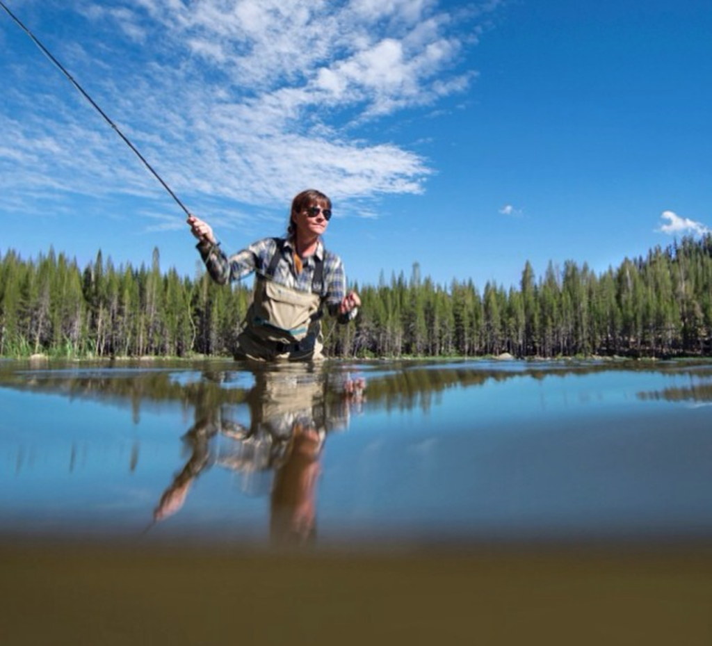 Split shot of Corey Rich fly fishing