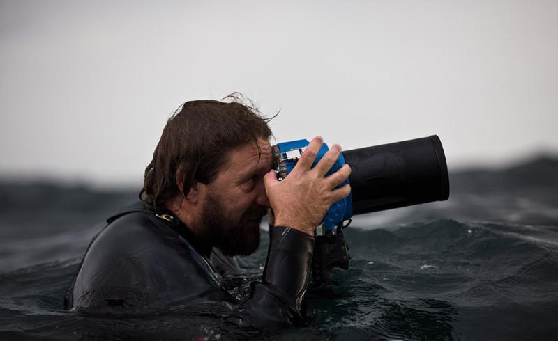Lloyd Meudell on location with his AquaTech water housing